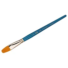 Купить Кисть художественная №16 "Галерея", синтетика, плоскоовальная, короткая ручка, Гамма — Фото №1