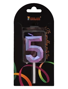 Купить Свеча для торта Цифра 5 Градиент (4см) (блистер) (12-7color-candle_29) — Фото №1