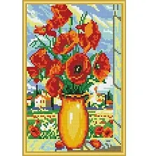 Купить Набор для творчества, Алмазная мозаика Букет маков (блест.) 22*32см, (18цв.) Букет маков AS22016 — Фото №1
