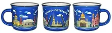 Купить Кружка Санкт-Петербург Достопримечательности синяя керамика, h=5,5см d=7,5см, 0.09л. без кор. M085-SPB/BL — Фото №1