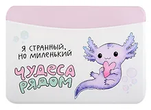 Купить Чехол для карточек горизонтальный Аксолотль Чудеса рядом Я странный, но миленький (ДКГ2024-139) — Фото №1