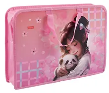 Купить Папка для тетрадей А4 "Нежные моменты" 34*24,5*7см, пластик, молния, текст.ручки — Фото №1