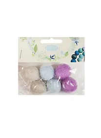 Купить Набор бусин валяных из шерсти (2 см) (6 шт) (сир., гол., св.-сер.) (14-00941-J3) — Фото №1
