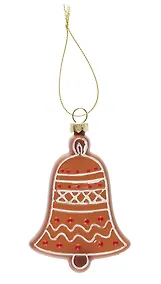Купить Новогоднее подвесное украшение Пряничный Колокольчик (пластик) (ПВХ бокс) (9см) (12-09305-N12) — Фото №1