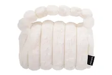 Купить Косметичка с объёмной ручкой «Полоски» (белая) (плюш) (23х14см) — Фото №1