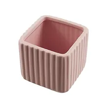 Купить Кашпо с рельефными полосками (керамика) (8х8) (12-07330-202306-110) — Фото №1