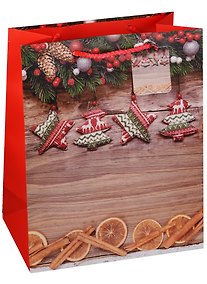 Купить Пакет подарочный бумажный А4 32*26*12.5 "Новогодние пряности", Новый год, мат. ламинат, Kairui — Фото №1