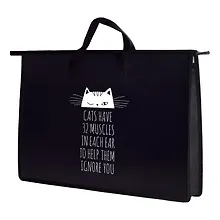 Купить Папка для чертежей и рисунков А3 "Здесь есть кот" 45*33*9см, пластик, молния, текст.ручки — Фото №1