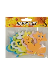 Купить Набор из фетра Коты с глазами (11051909) (6 шт) (цв. микс) — Фото №1