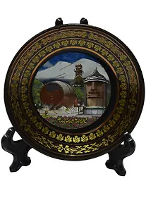 Купить Магнит-тарелка Нальчик Бочка (фарфор цв.черный) (D7) (026-7BL-143K1) — Фото №1