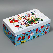 Купить Коробка "Новогоднее веселье" 32,5*20*12,5 Новый год, картон — Фото №1