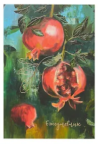 Купить Ежедневник недатированный А5- 128 листов, "Спелые гранаты", ламинация Soft Touch — Фото №1