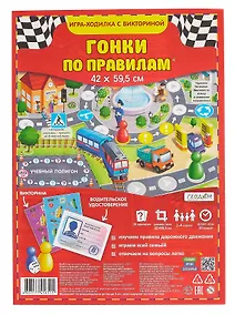 Купить Настольная игра-ходилка с викториной. "Гонки по правилам". 42х59,5 см. — Фото №1