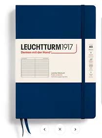 Купить Книга для записей A5, 125 листов в линейку "Classic", твердая обложка, цвет синий неви, Leuchtturm1917 — Фото №1