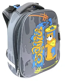 Купить Рюкзак каркасный Hatber, ERGONOMIC Graffiti 37*29*17см, 2 отделения на молнии, светоотражающие элементы — Фото №1