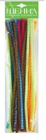 Купить Набор для творчества HOBBY TIME, Проволока пушистая шенил Блестящая Ø 6мм, 30см, 30шт, 6 цветов — Фото №1