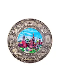 Купить Магнит-тарелка Москва Коллаж мет. К8 D7 цв.бронза (027-7K8-BR-20) — Фото №1