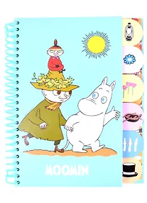 Купить Записная книжка А6+ 60 листов "Муми-тролли" спираль, 6 цветных разделителей — Фото №1