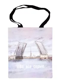 Купить Сумка СПб Во все серые (мост) (цветная) (текстиль) (40х32) (СК2020-69) — Фото №1