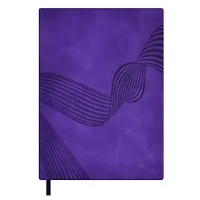 Купить Ежедневник недат. А6+ 160л 126х174 "Софт-тач" фиолетовый, иск.кожа, мягкий переплет, блинт.тиснение, офсет, ляссе — Фото №1