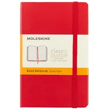 Купить Записная книжка Moleskine Classic Pocket, линейка, красная, 96 листов, А6 — Фото №1