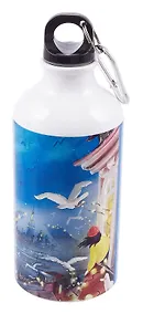 Купить Бутылка с карабином СПб Ноксо Наедине с Петербургом Чайки и гирлянды (металл) (500мл) (БМ2025-55) — Фото №1