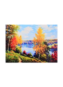 Купить Алмазная мозаика Рус. Кол. Прищепа Осенний день (F4-016) (30x40см) (класс.) (квадр. стразы) (с подрамником) (полн. зап.) (32цв) (Рыжий Кот) (6+) (коробка) — Фото №1