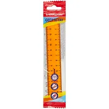 Купить Линейка 15см "Neon Solid" оранж., подвес, ERICH KRAUSE — Фото №1