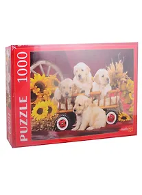 Купить Пазл Щенки и подсолнухи Рыжий кот 1000 элементов КБ1000-7875 — Фото №1