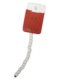 Купить Набор для творчества Бусины керам. на силикон. нити 15шт 8мм B01, моноцвет белый — Фото №1