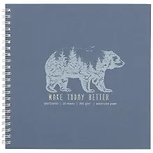 Купить Скетчбук 195*195 20л "Медведь", 200г/м2, тв.обложка, фольга, гребень — Фото №1