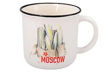 Купить Кружка "Москва-сити в ушанке" (Москва) (фарфор) (065-8-19-D4) — Фото №1