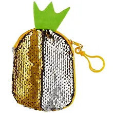 Купить Кошелек с пайетками на молнии Ананас (12х8) (текстиль) — Фото №1