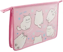 Купить Папка для тетрадей А4 "Пушистики" 24,5*34*4см пластик, молния — Фото №1