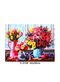 Купить Набор д/творчества Рыжий кот Палитра Холст с красками 40х50см Яркие букеты Х-3109 — Фото №1
