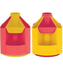 Купить Подставка настольная "Mini Desk" лимонный/малиновый, вращающаяся, Стамм — Фото №1