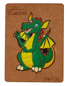 Купить Пазл-копилка "Дракон зеленый", 28х20 см (65 деталей) — Фото №1