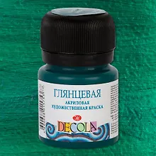 Купить Краска акриловая изумрудная 20мл "Декола" глянцевая, ЗХК — Фото №1