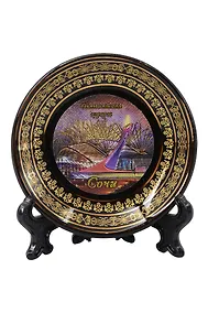 Купить Магнит-тарелка Олимпийский город (фарфор) (7см) (Сочи) (026-7BL-135K29) — Фото №1