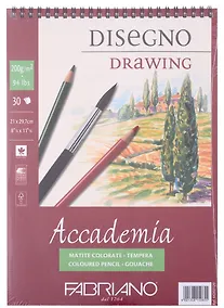 Купить Альбом для зарисовок 21*29,7см 30л "Accademia" спираль, 200г/м2, Fabriano — Фото №1