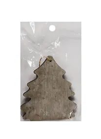 Купить Заготовка из дерева, на веревке с бусиной, ёлка, 1 шт, 10*9 см, серая (11-00410-15-2154) — Фото №1