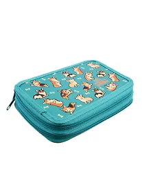 Купить Пенал 2отд. Корги паттерн 19*11, молния, лам.картон, Оникс — Фото №1