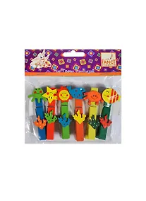 Купить Набор д/творчества FANCY Прищепки деревянные "Морской мир" 6шт 10*72мм в блистере FD020089 — Фото №1