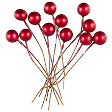 Купить Искусственный декор Жемчужины на проволочке винные, 0,5см 12шт (ОРР) — Фото №1