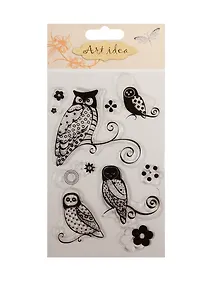 Купить Набор для творчества, Штампы силиконовые 10*15см, совы — Фото №1