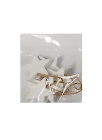 Купить Заготовка из дерева, звездочки с веревочкой, 5 шт, 3.5*3.5 см, белый (11-00410-15-2060W) — Фото №1