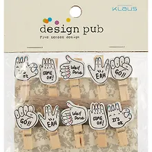 Купить Прищепки декоративные с веревкой 10 шт. Рука — Фото №1