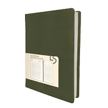 Купить Ежедневник недат. А5 136л "MAPLE" оливковый, 7Б, иск.кожа, обл.поролон, тв.переплет, тонир.блок, скругл.углы, ляссе, инд.уп — Фото №1