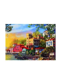 Купить Алмазная мозаика ТМ Рыжий кот, Прибрежный городок в лучах солнца, квадратная 22x32(класс.) с подр.,полн.зап. (30цв.) F3-014 — Фото №1