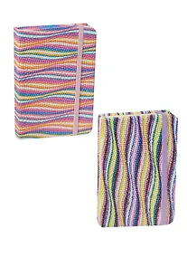 Купить Записная книжка А6 80л кл. "Волны" объемный ПВХ, на резинке, ассорти — Фото №1